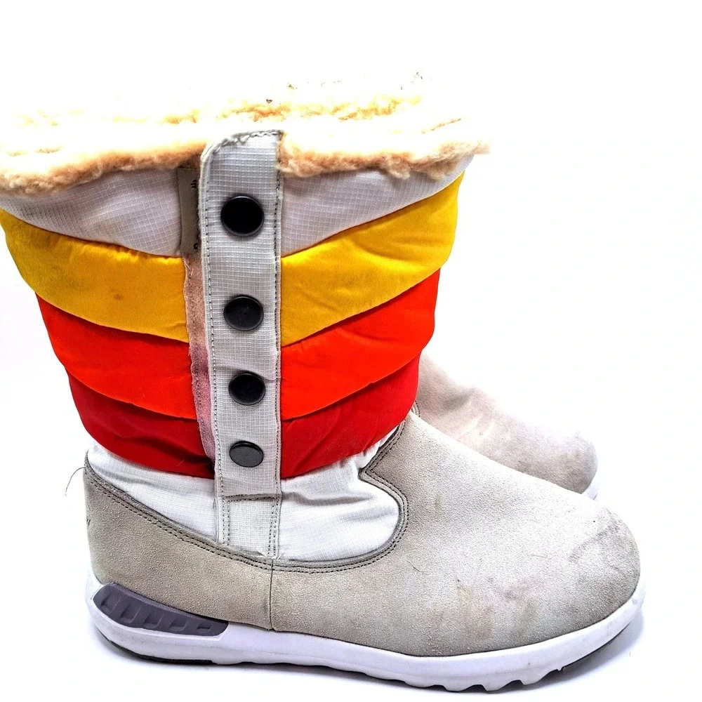 Bearpaw Rainbow Puffer Snow Boots Womens 10 Cozy Lined Winter Pull On